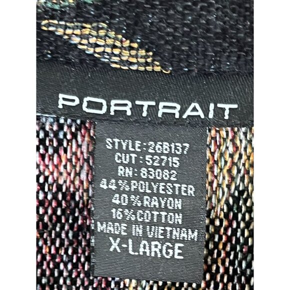 Retro Floral Jacket XL Black Tapestry Woven Botanical Classic Boho Artsy 70s - Picture 2 of 14